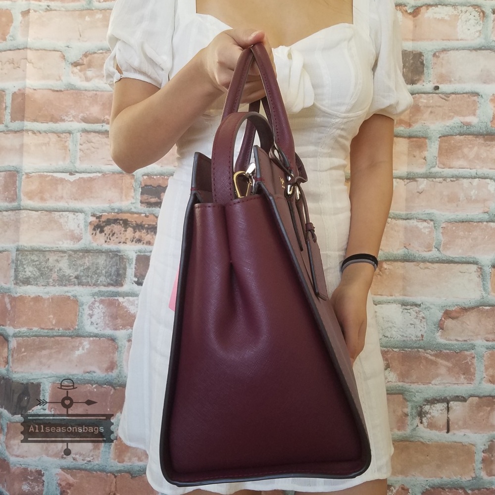 Kate spade LARGE satchel crossbody CHERRYWOOD bag - Picture 3 of 8
